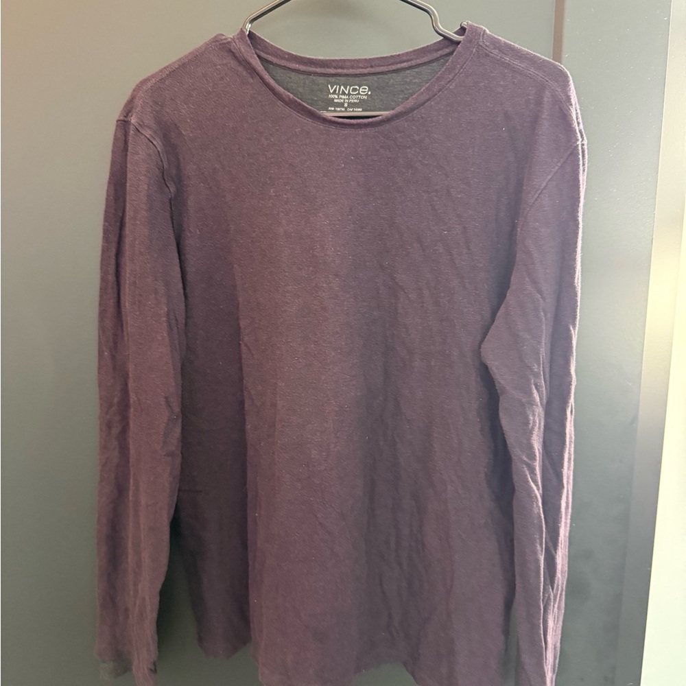 Vince Men's Purple Long Sleeve Shirt